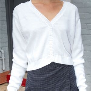 White Cropped Cardigan